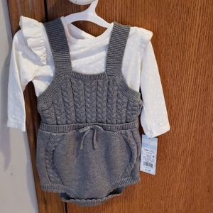 Cat n Jack NWT Girls 3-6 month sweater onesie